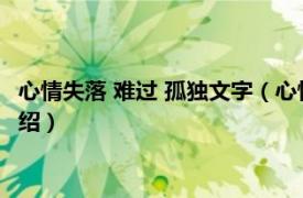 心情失落 难过 孤独文字（心情失落孤独经典句子相关内容简介介绍）