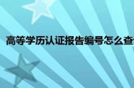 高等学历认证报告编号怎么查询（学历认证报告编号怎么查询）