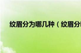 纹眉分为哪几种（纹眉分哪些种类相关内容简介介绍）