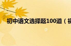 初中语文选择题100道（初中语文基础知识训练300题）