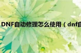 DNF自动修理怎么使用（dnf自动修理怎么买相关内容简介介绍）