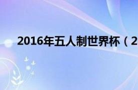 2016年五人制世界杯（2012年世界杯五人制足球赛）