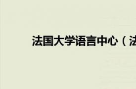 法国大学语言中心（法国与法语国家研究中心）