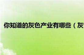 你知道的灰色产业有哪些（灰色产业有哪些相关内容简介介绍）