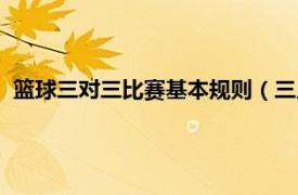 篮球三对三比赛基本规则（三人篮球赛规则相关内容简介介绍）