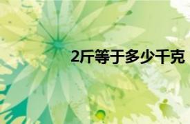 2斤等于多少千克（一斤等于多少千克）