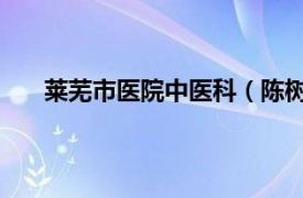 莱芜市医院中医科（陈树泉 莱芜市中医院主任医师）