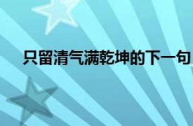 只留清气满乾坤的下一句（只留清气满乾坤的上一句）