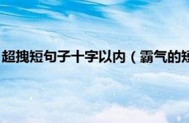 超拽短句子十字以内（霸气的短句子十字以内相关内容简介介绍）