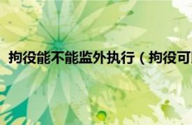 拘役能不能监外执行（拘役可以监外执行吗相关内容简介介绍）