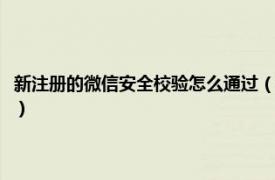 新注册的微信安全校验怎么通过（微信怎么通过安全校验相关内容简介介绍）