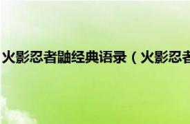 火影忍者鼬经典语录（火影忍者鼬的经典语录相关内容简介介绍）