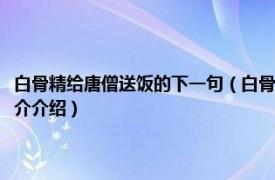 白骨精给唐僧送饭的下一句（白骨精给唐僧送饭的歇后语是什么相关内容简介介绍）