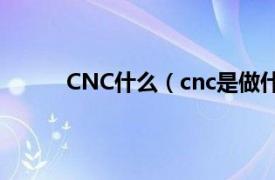 CNC什么（cnc是做什么的相关内容简介介绍）