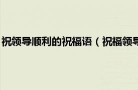 祝领导顺利的祝福语（祝福领导工作顺利的话相关内容简介介绍）