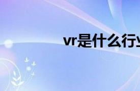 vr是什么行业（vr是什么）