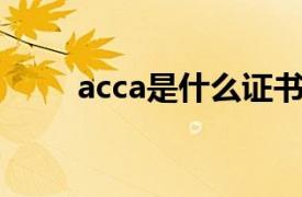 acca是什么证书（cfa是什么证书）