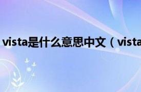 vista是什么意思中文（vista是什么意思相关内容简介介绍）