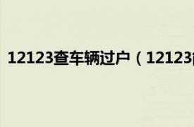 12123查车辆过户（12123能查过户吗相关内容简介介绍）