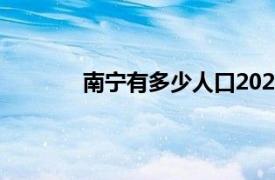 南宁有多少人口2020年（南宁有多少人口）