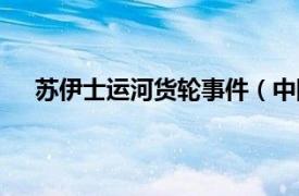 苏伊士运河货轮事件（中国货船苏伊士运河遇袭事件）