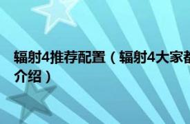 辐射4推荐配置（辐射4大家都玩出了什么最低配置相关内容简介介绍）