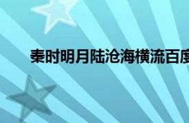 秦时明月陆沧海横流百度云（秦时明月陆沧海横流）