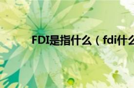 FDI是指什么（fdi什么意思相关内容简介介绍）