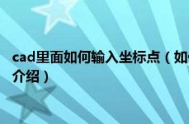 cad里面如何输入坐标点（如何在cad中输入坐标点相关内容简介介绍）