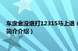 车定金没退打12315马上退（买车不退订金12315管吗相关内容简介介绍）