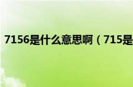 7156是什么意思啊（715是什么意思啊相关内容简介介绍）