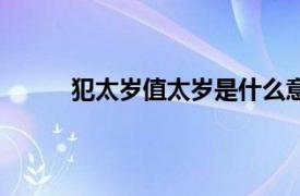 犯太岁值太岁是什么意思（值太岁是什么意思）