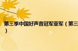 第三季中国好声音冠军亚军（第三季中国好声音冠军是谁相关内容简介介绍）