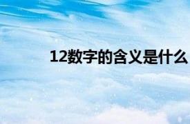 12数字的含义是什么（12数字暗示什么意思）