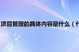 项目管理的具体内容是什么（什么是项目管理相关内容简介介绍）