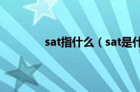 sat指什么（sat是什么相关内容简介介绍）