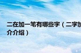 二在加一笔有哪些字（二字加一笔有哪些字找十二个相关内容简介介绍）