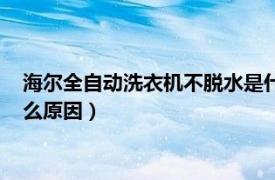 海尔全自动洗衣机不脱水是什么原因（全自动洗衣机不脱水是什么原因）