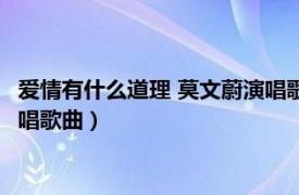 爱情有什么道理 莫文蔚演唱歌曲视频（爱情有什么道理 莫文蔚演唱歌曲）