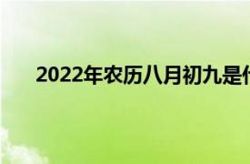 2022年农历八月初九是什么日子（初九是什么日子）