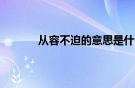 从容不迫的意思是什么在《白鹅》里指的是?