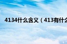 4134什么含义（413有什么特殊意义相关内容简介介绍）