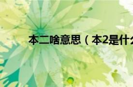 本二啥意思（本2是什么意思相关内容简介介绍）