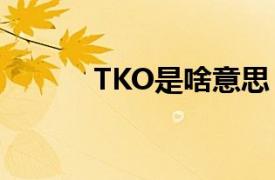 TKO是啥意思（tko 英文缩写）