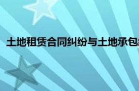 土地租赁合同纠纷与土地承包经营权纠纷（土地租赁合同纠纷）