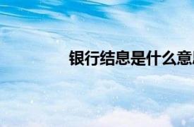 银行结息是什么意思（结息是什么意思）