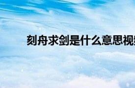 刻舟求剑是什么意思视频（刻舟求剑是什么意思）