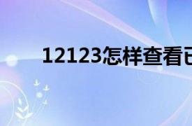 12123怎样查看已经处理的违章照片