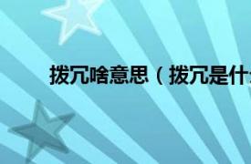 拨冗啥意思（拨冗是什么意思相关内容简介介绍）