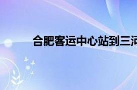 合肥客运中心站到三河古镇（合肥客运中心站）